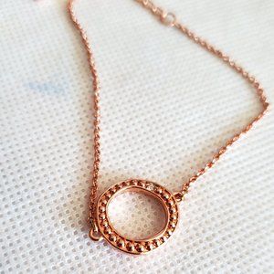7.5" Rose Gold Tone Circle Chain Bracelet JA Style
